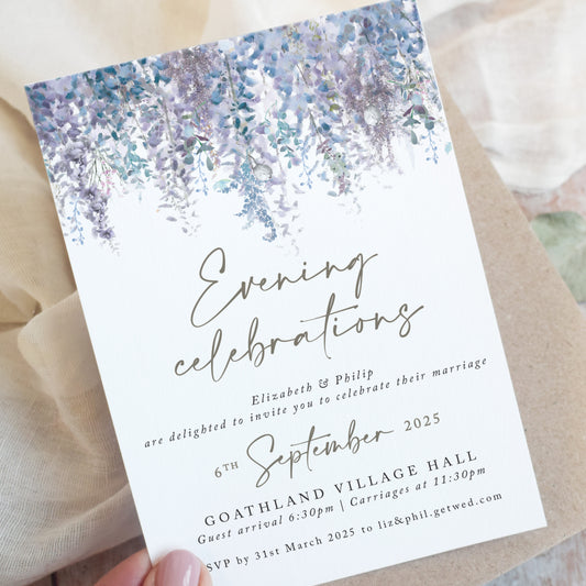 Whimsical Winter Evening Wedding Invitations