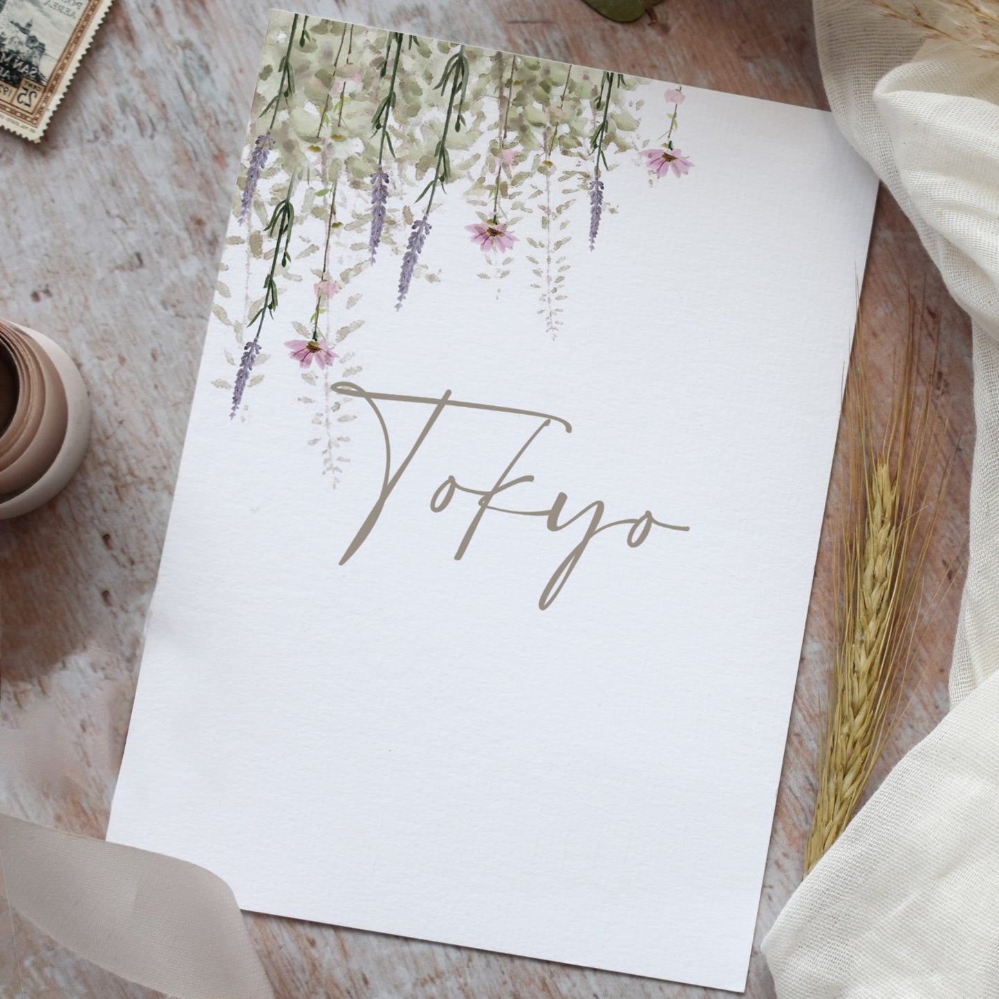 wedding table name cards for a rustic wedding