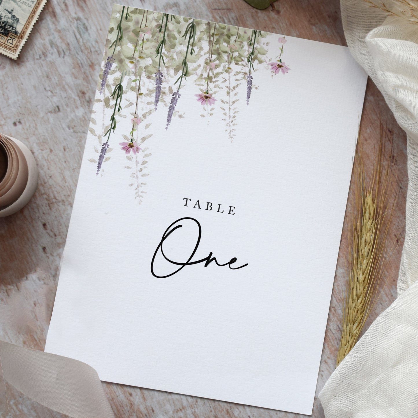Whisper Wedding Table Number Cards