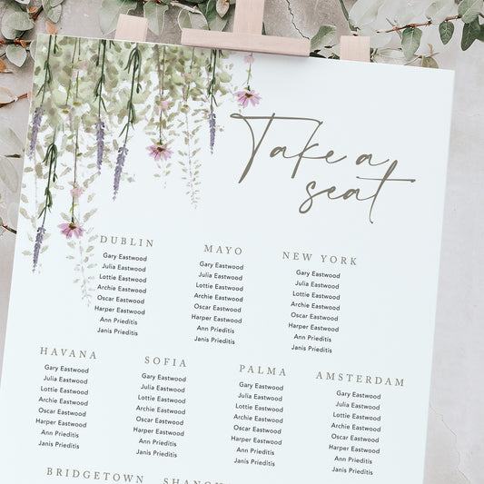 Spring wedding table plan