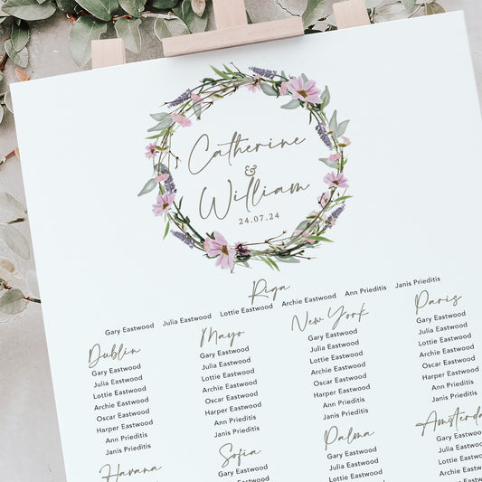 Rustic Wedding Table Plan