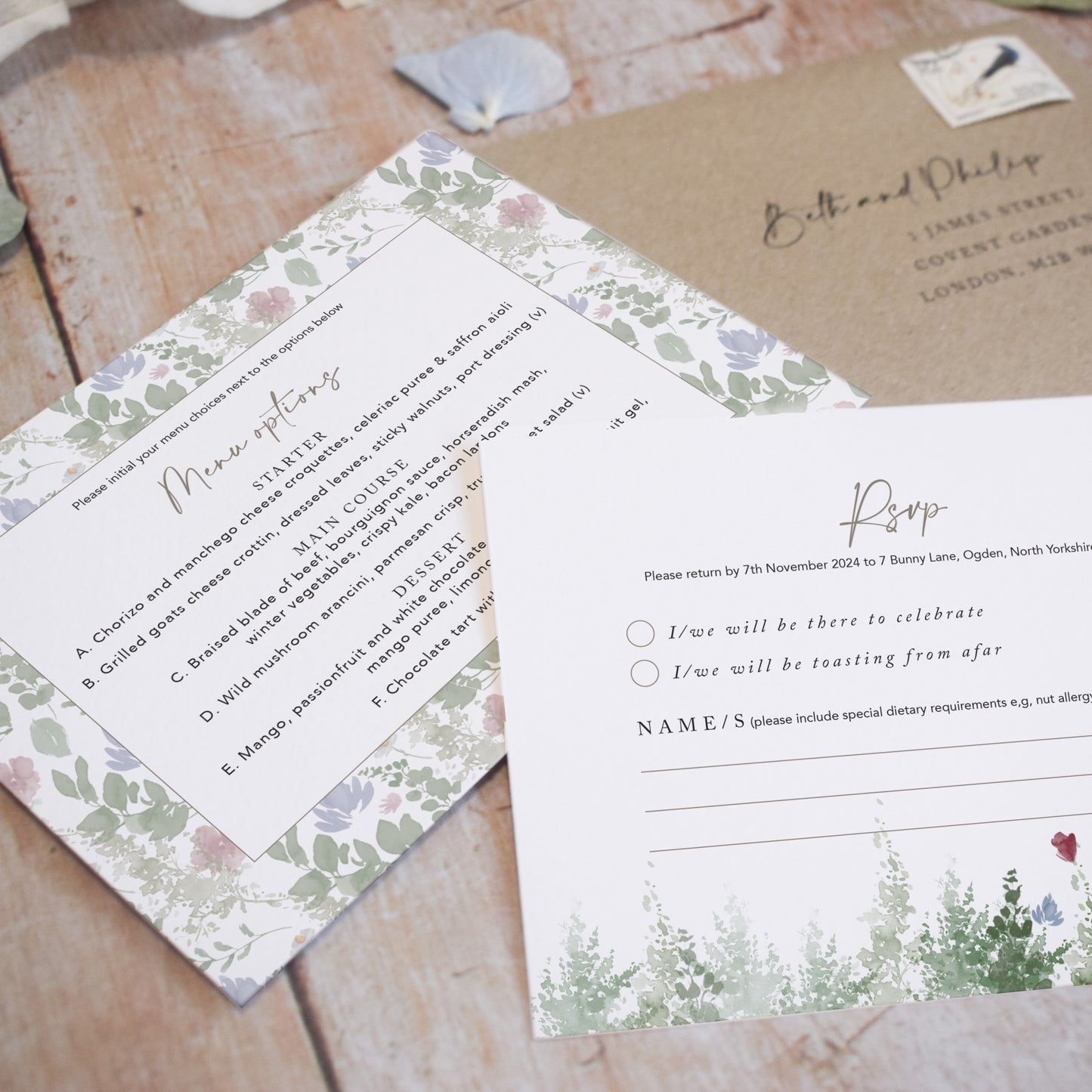 rustic wedding stationery