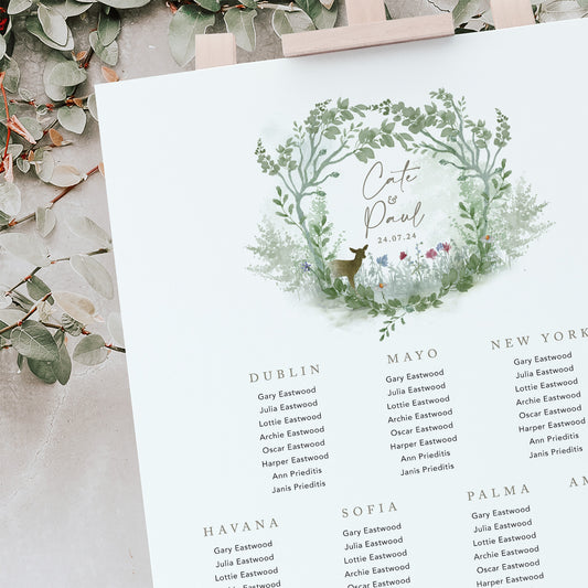 Wedding Table Plan for an outdoor wedding