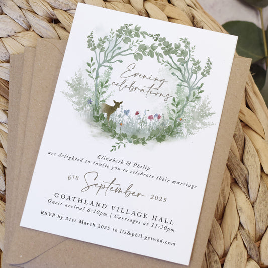 Wildflower Evening Wedding Invitations