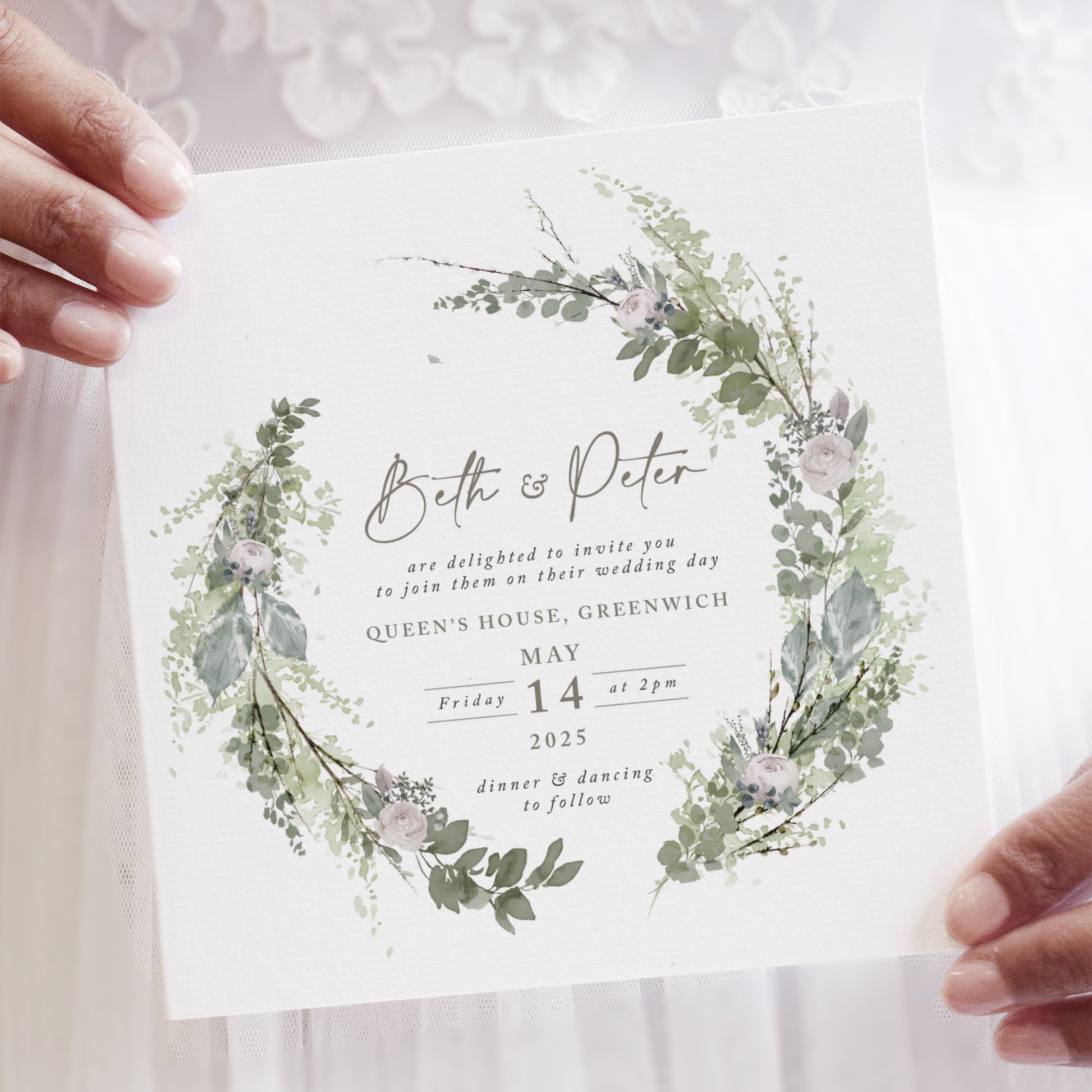 sage green wedding invitations