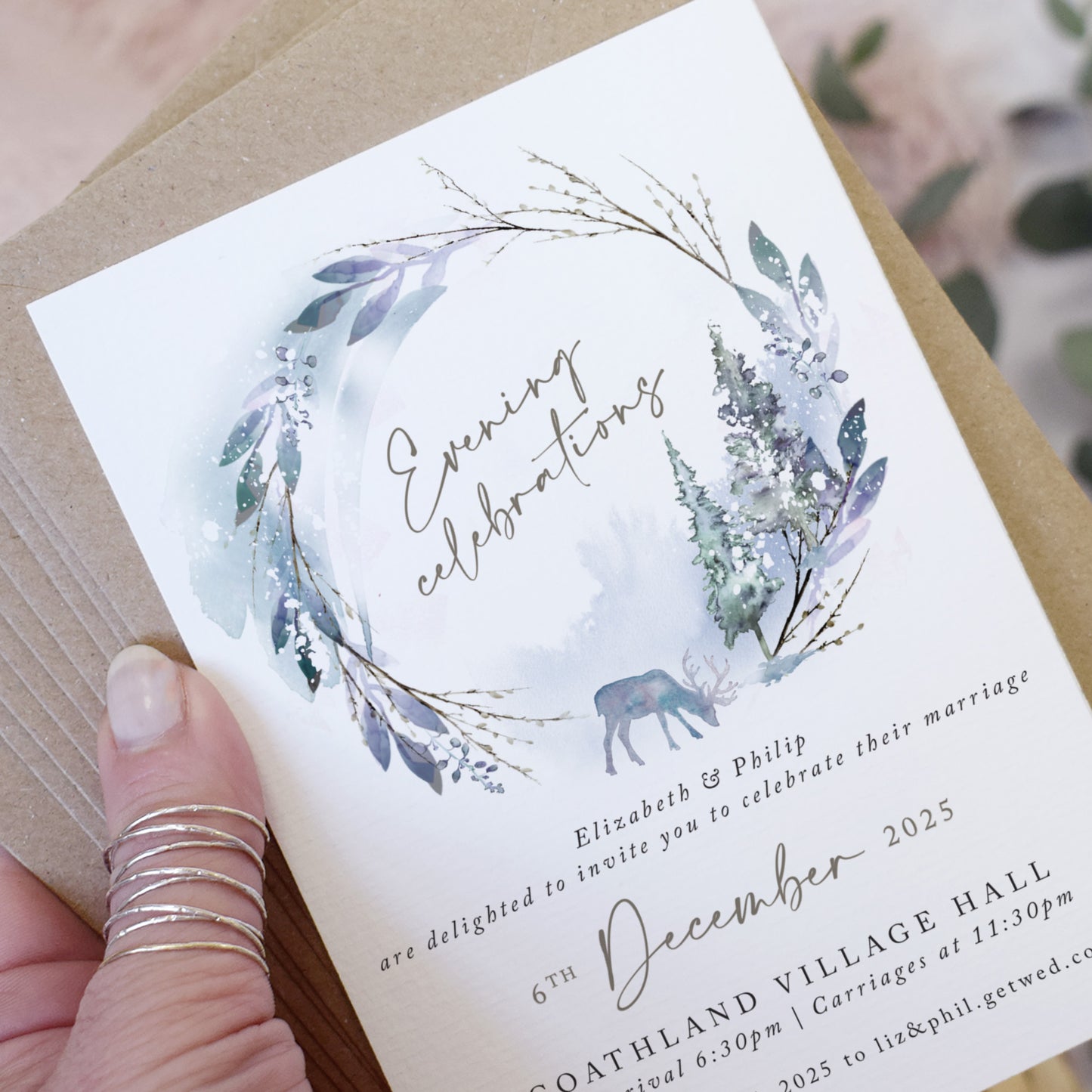 Winter Evening Wedding Invitations