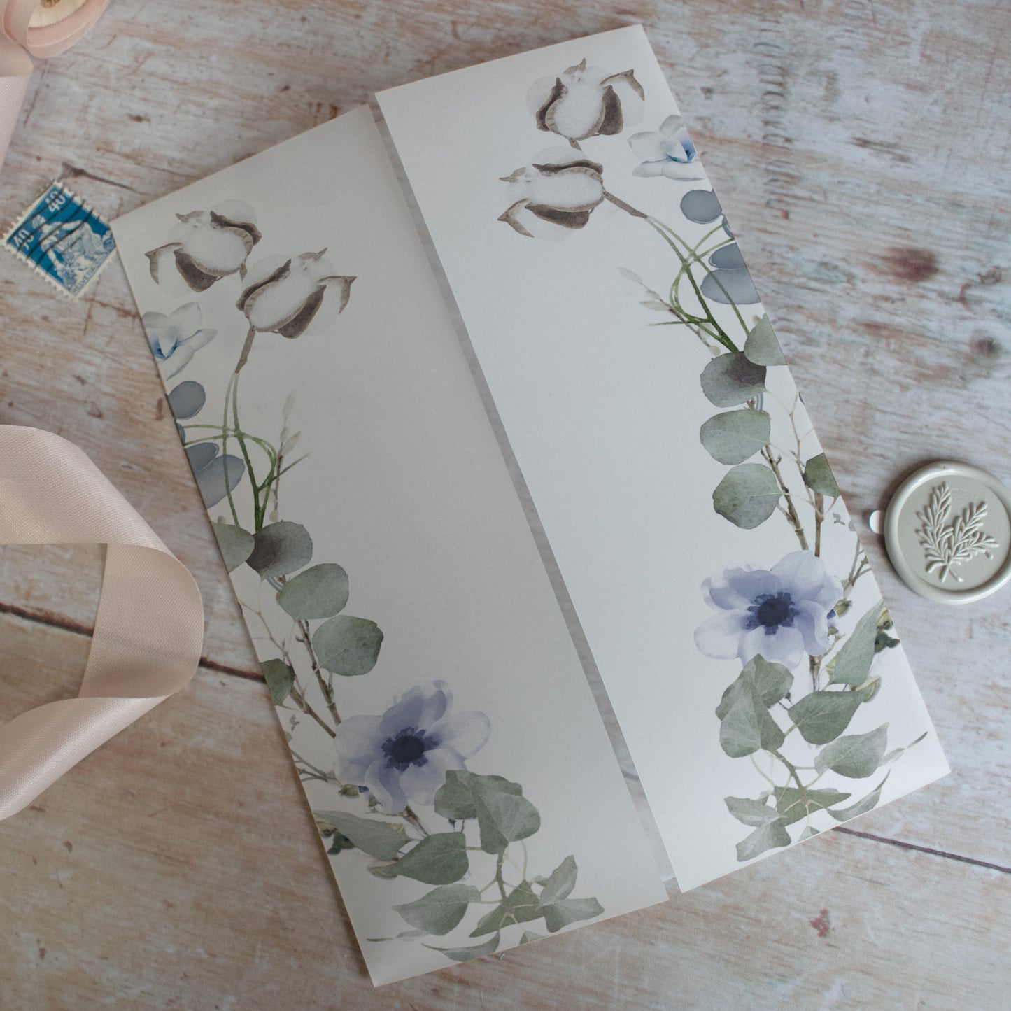 vellum wraps for sage green wedding invitations