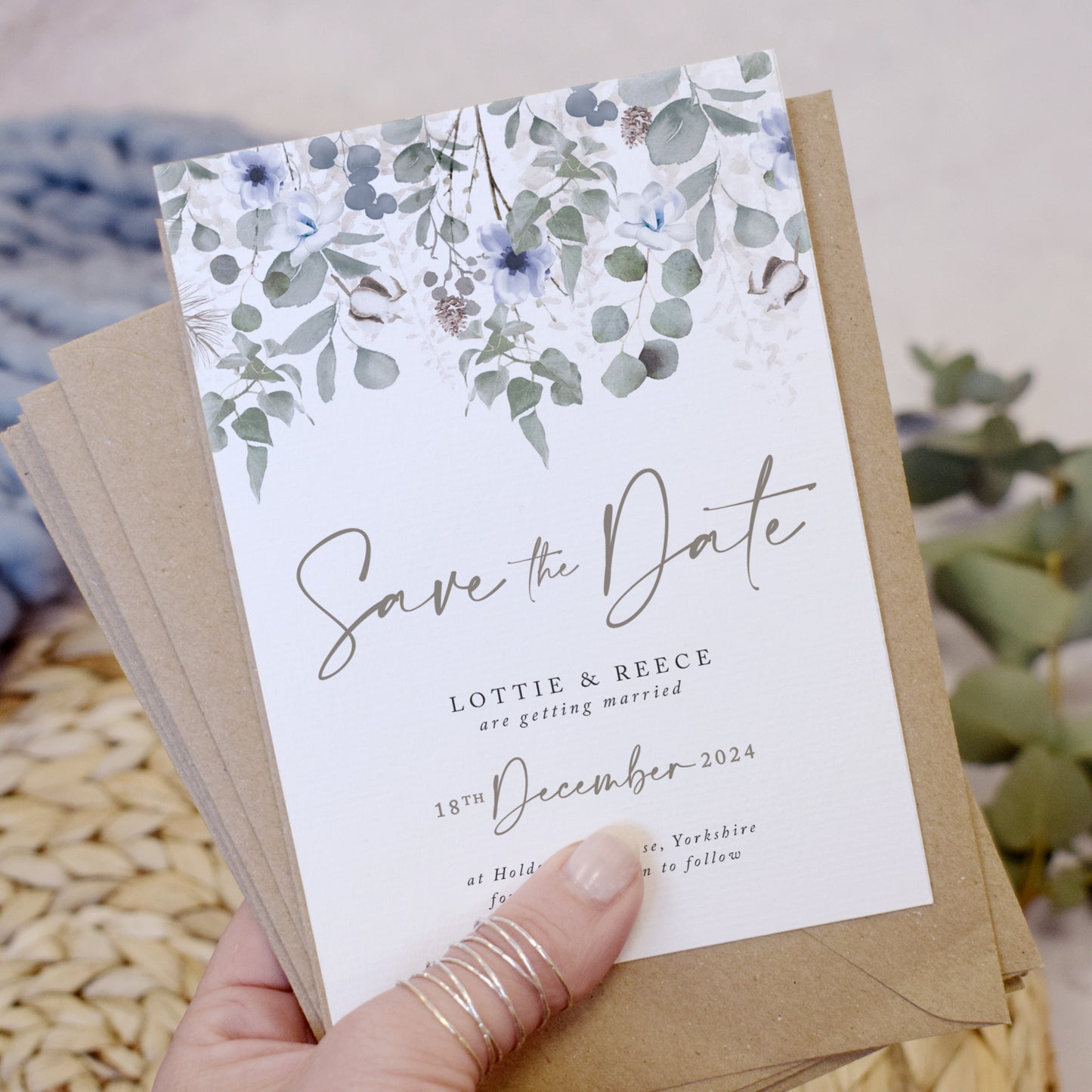 Winter Foliage Wedding Save the Date Cards