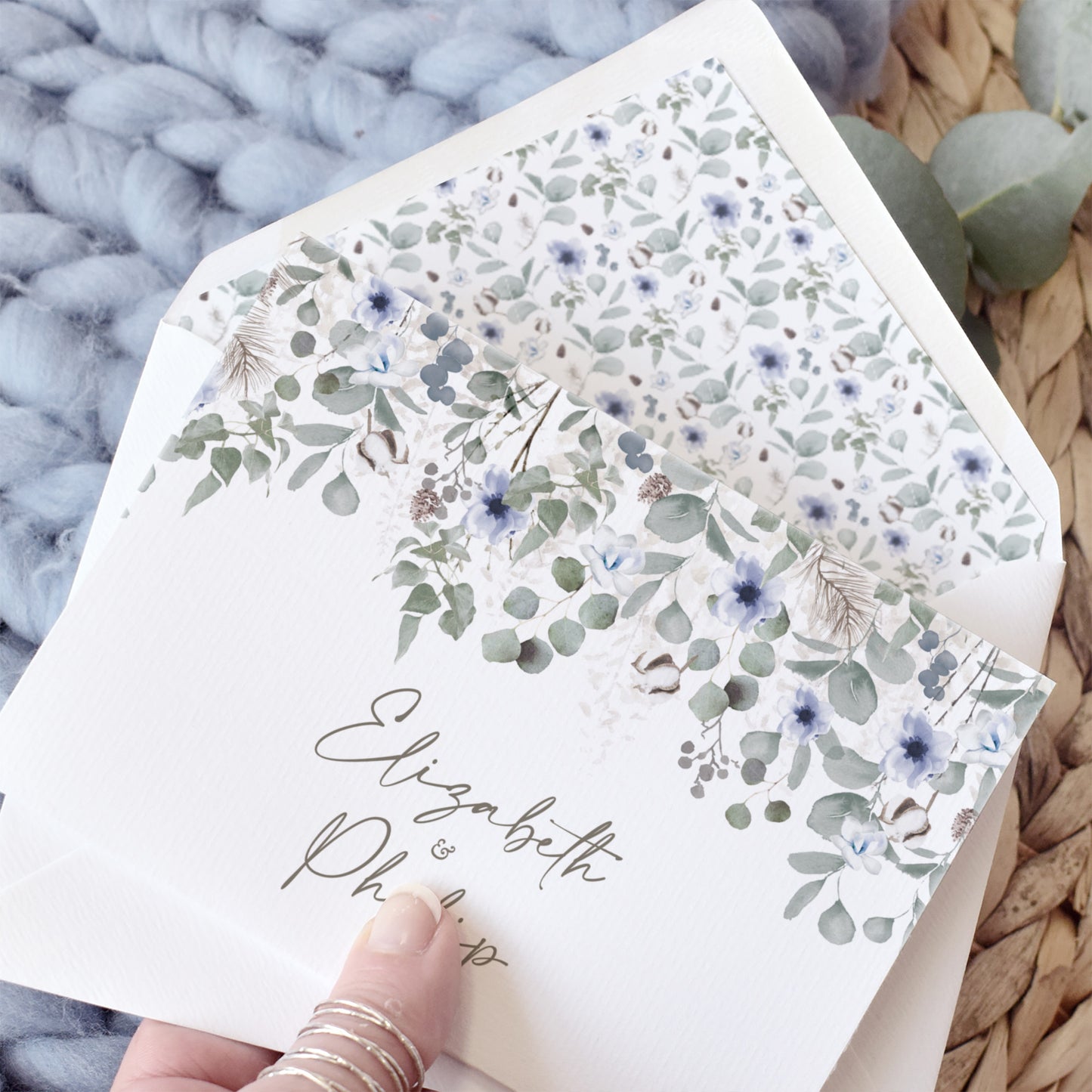 Winter Foliage 4 Fold Concertina Wedding Invitation