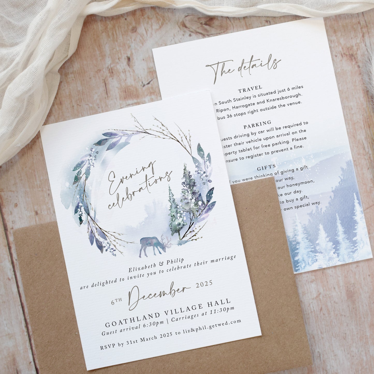 Winter Evening Wedding Invitations
