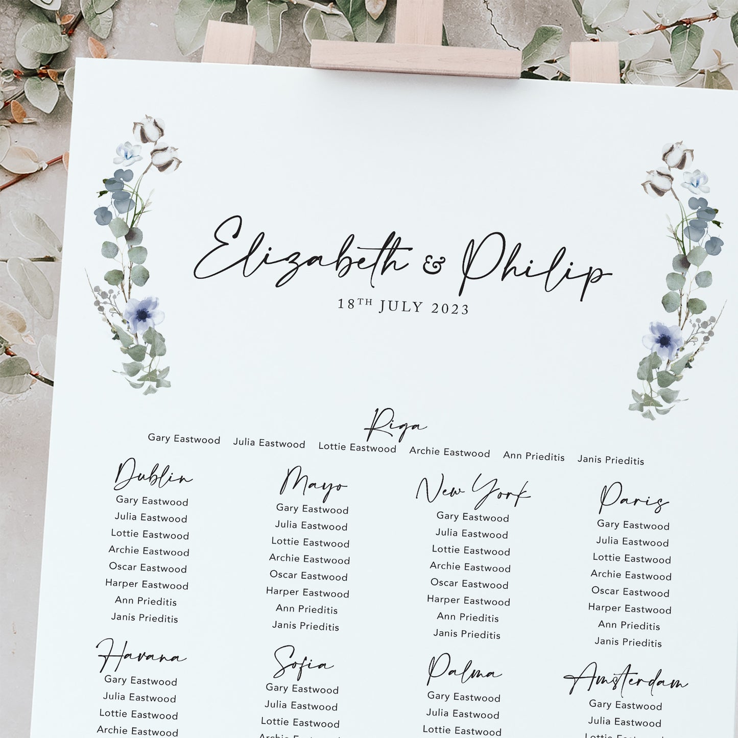 modern wedding table plan