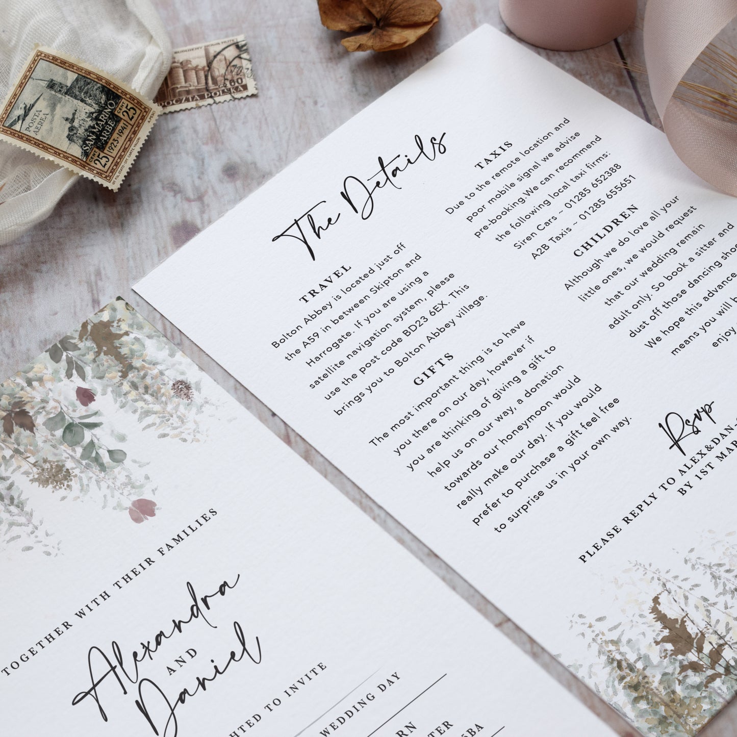 Autumn Foliage Flat Wedding Invitation