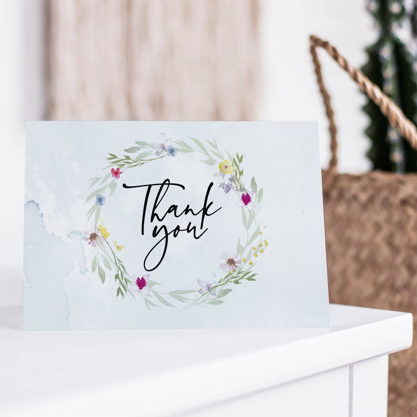 Personalised Photo Flower Press Thank You Cards