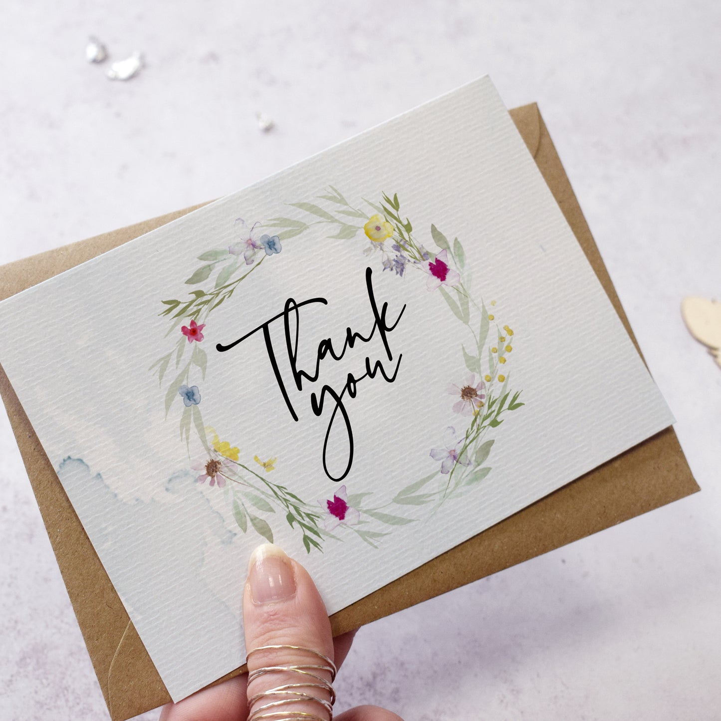 'Flower Press' Thank you Postcards
