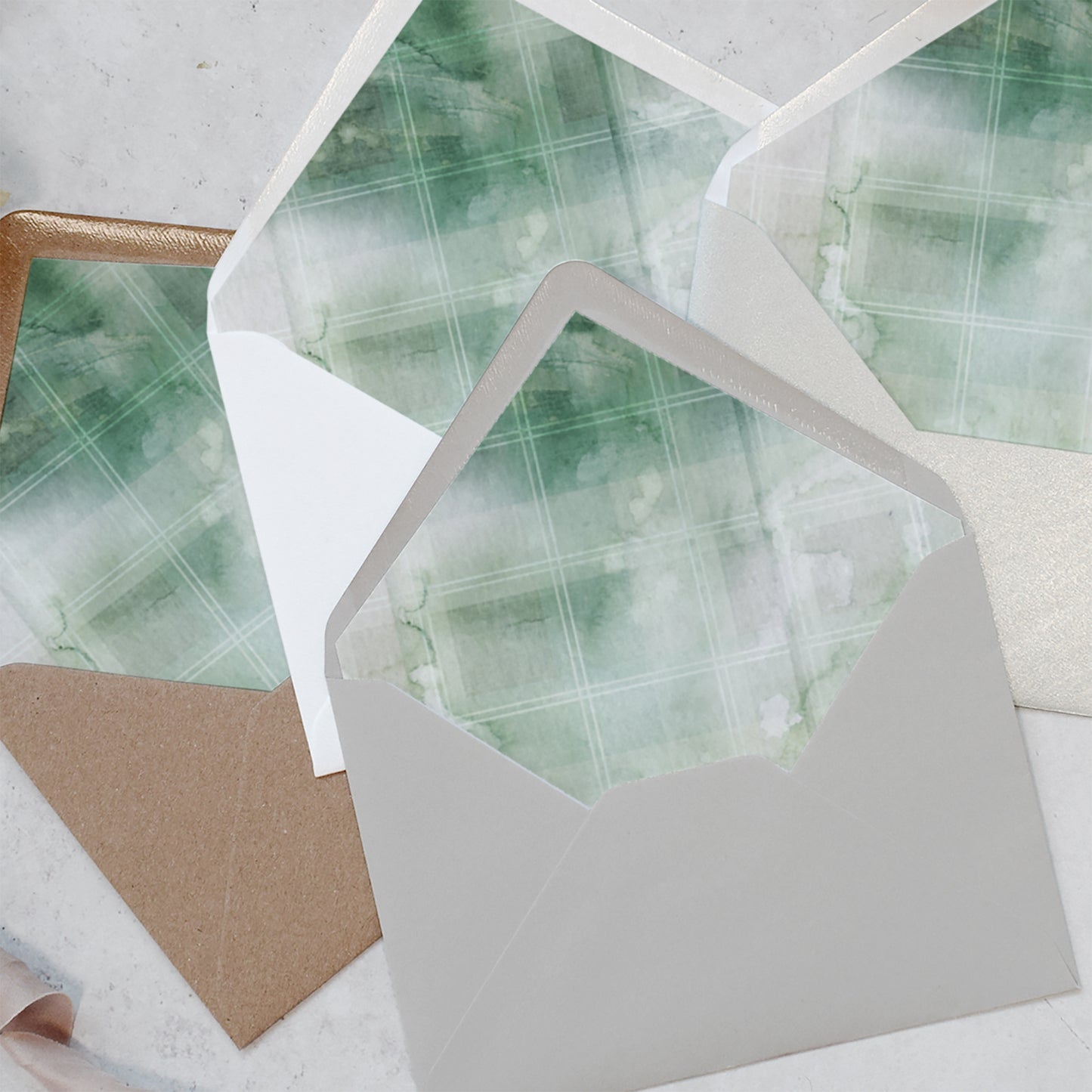 tartan wedding envelope liners