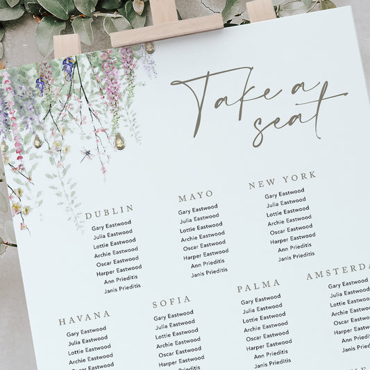 Whimsical '23 Modern Wedding Table Plan