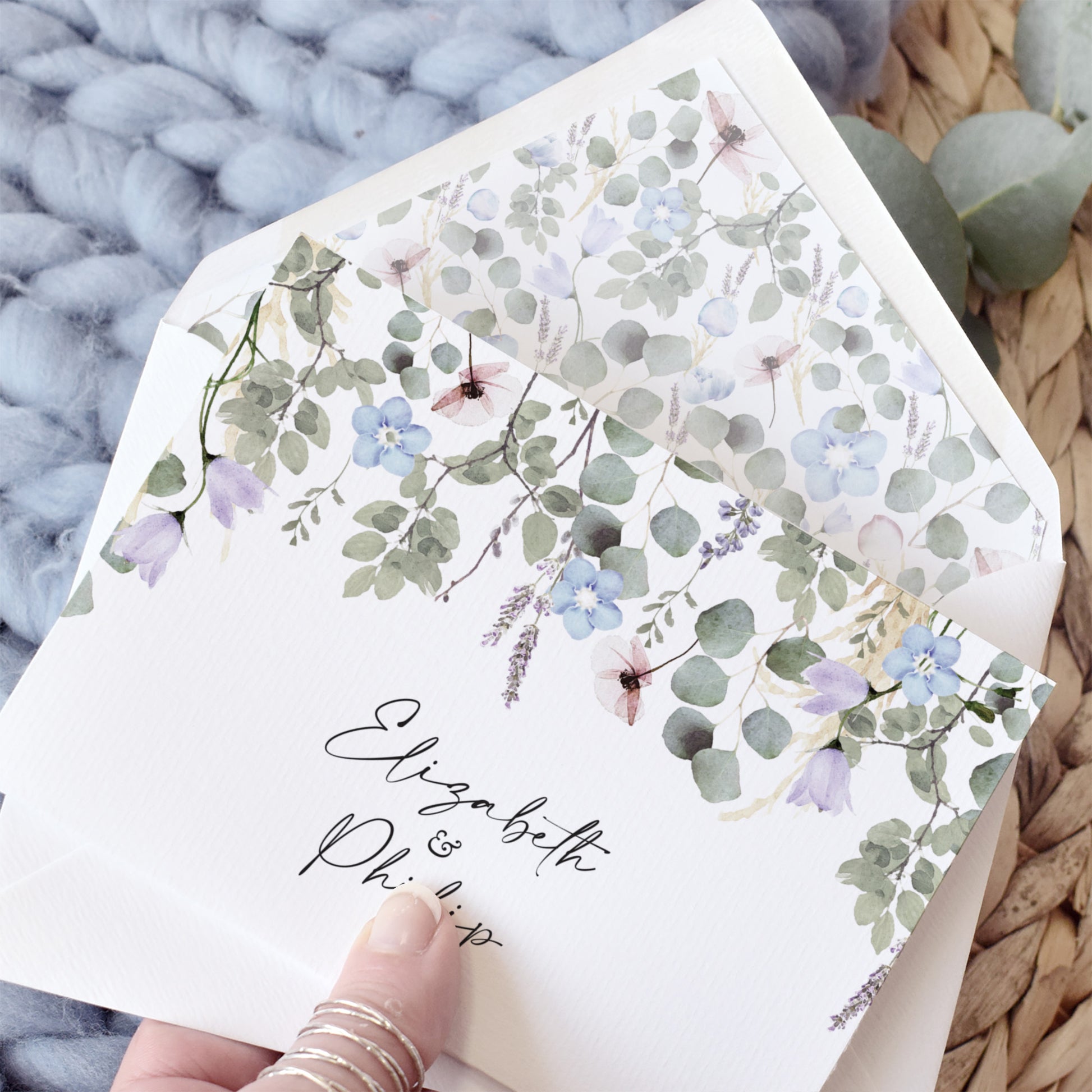 eucalyptus wedding invitations