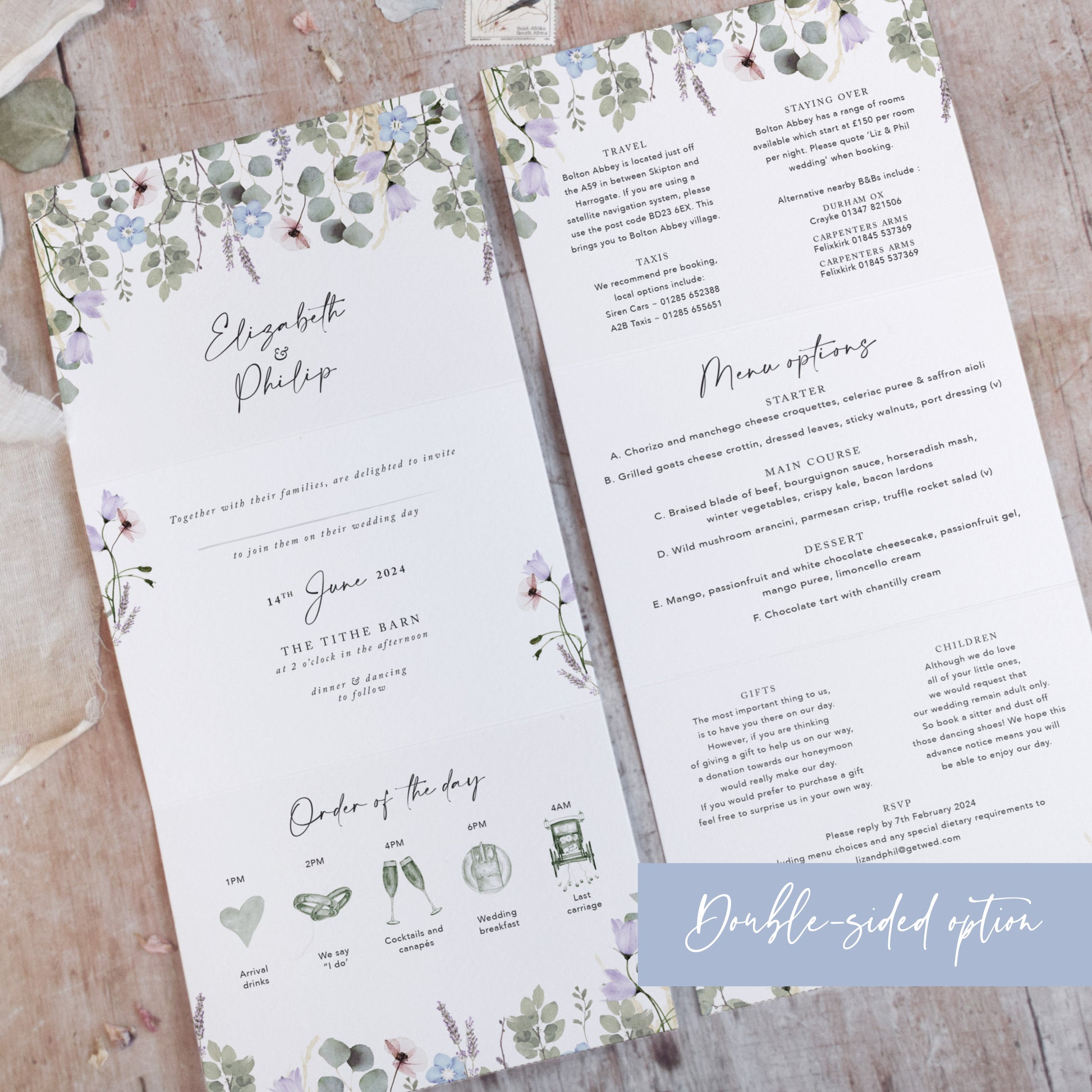 concertina folded invites