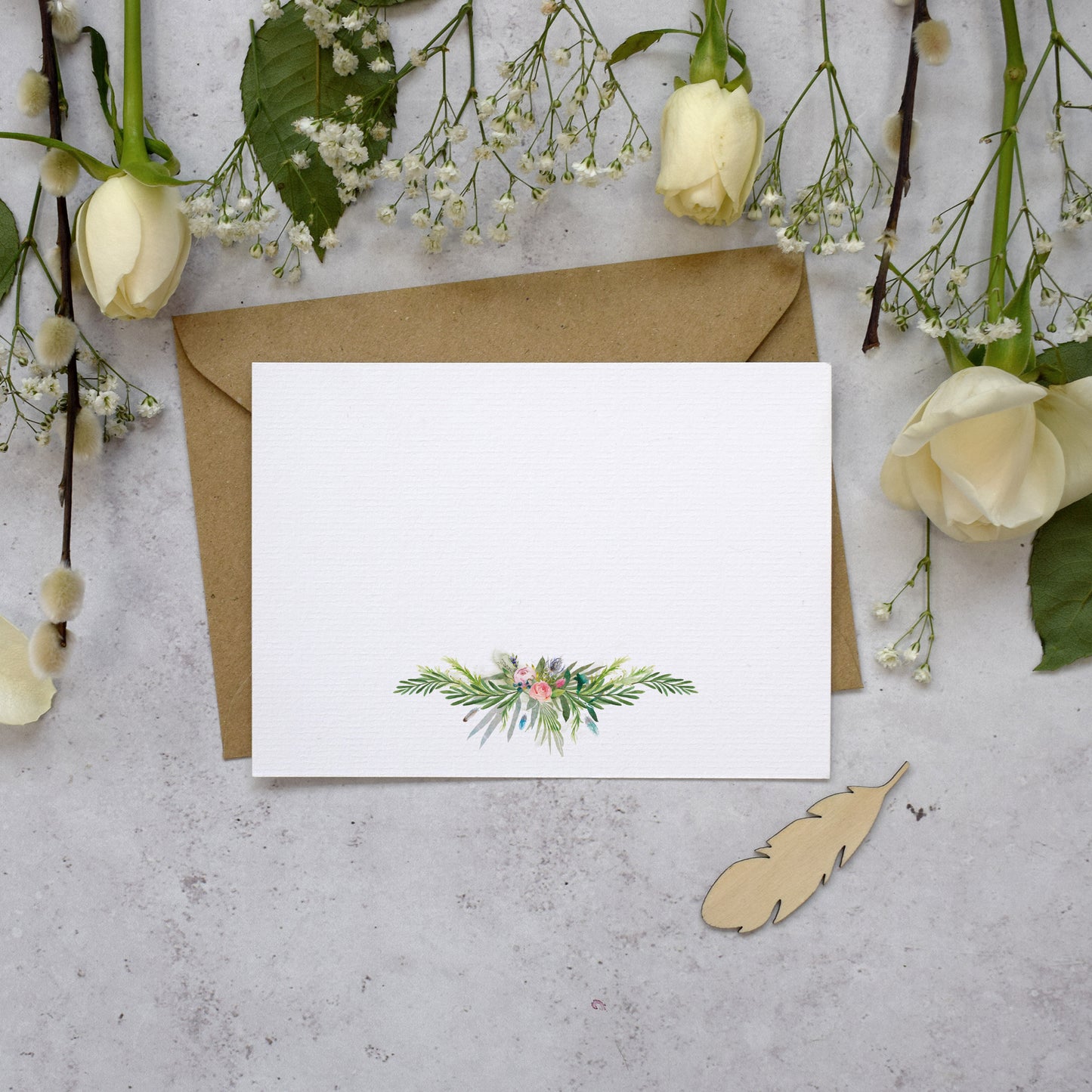 "Highland summer blank reverse of thank you card