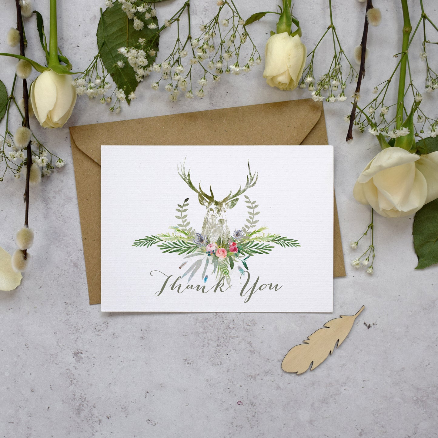 'Highland Summer' wedding thank you postcards