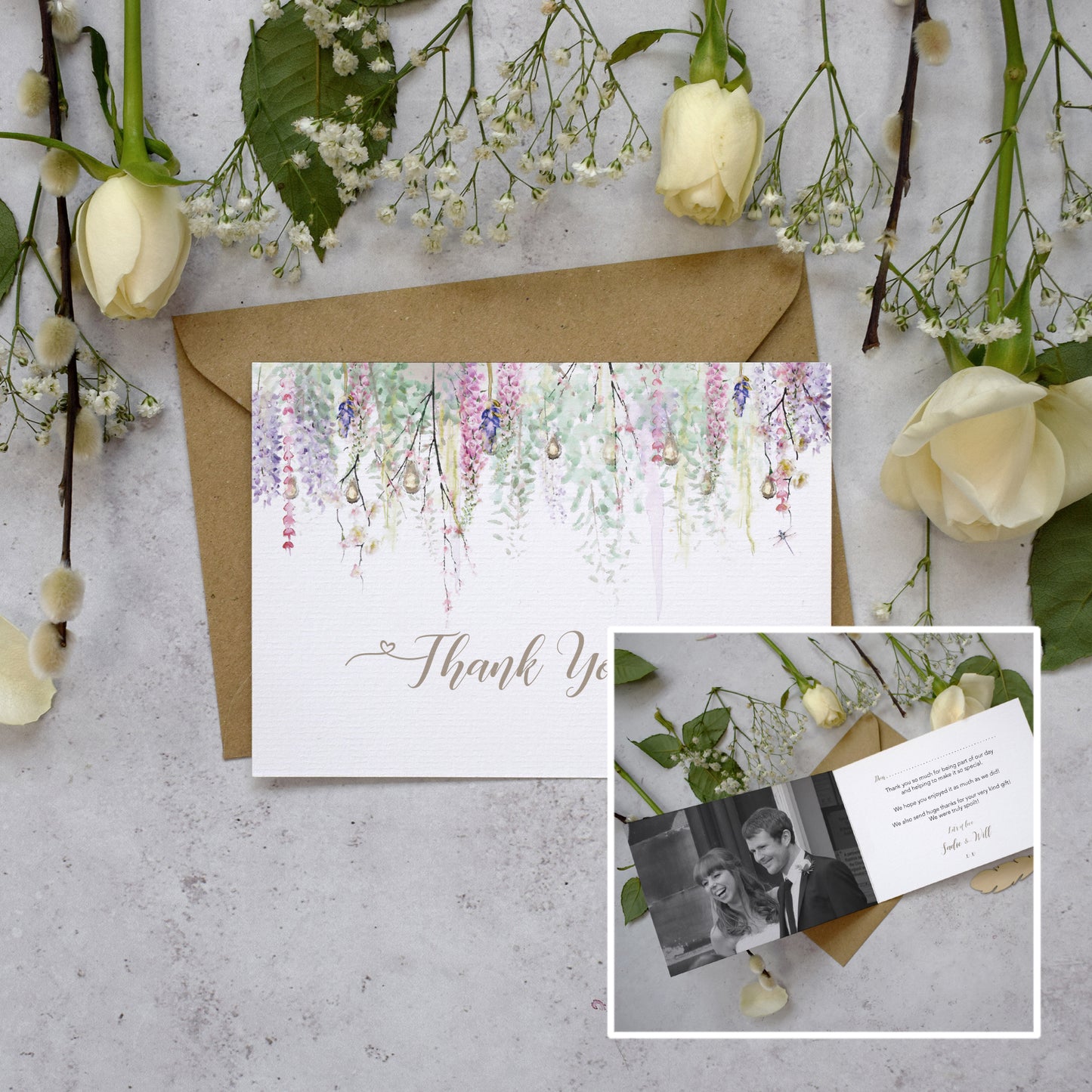 Personalised Photo Whimsical Spring Thank You Cards