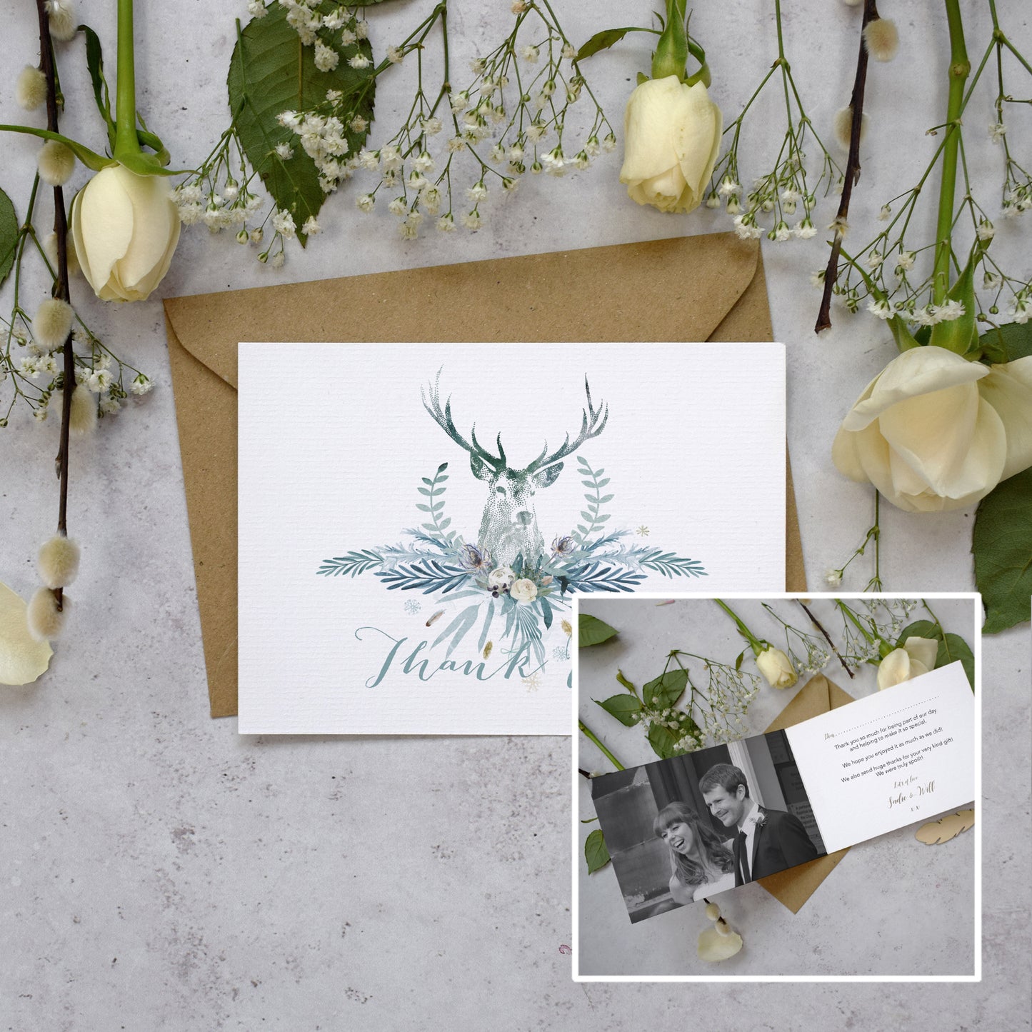 Personalised Photo Highland Winter Thank You Cards