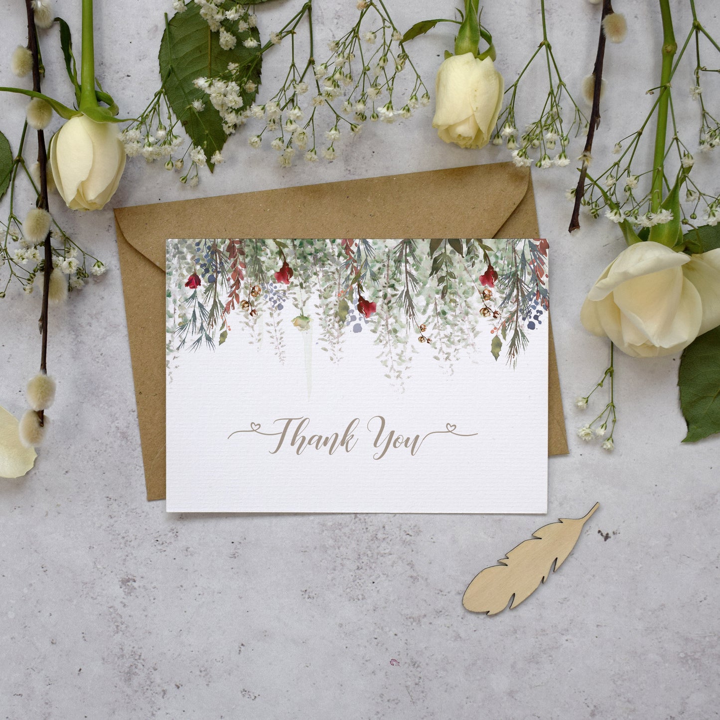 'Whimsical Noel' Wedding Thank You Cards