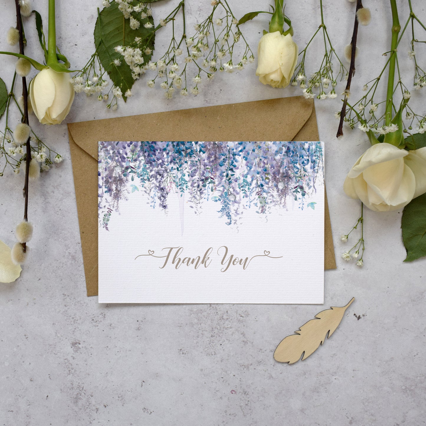 winter wedding thank you postcards
