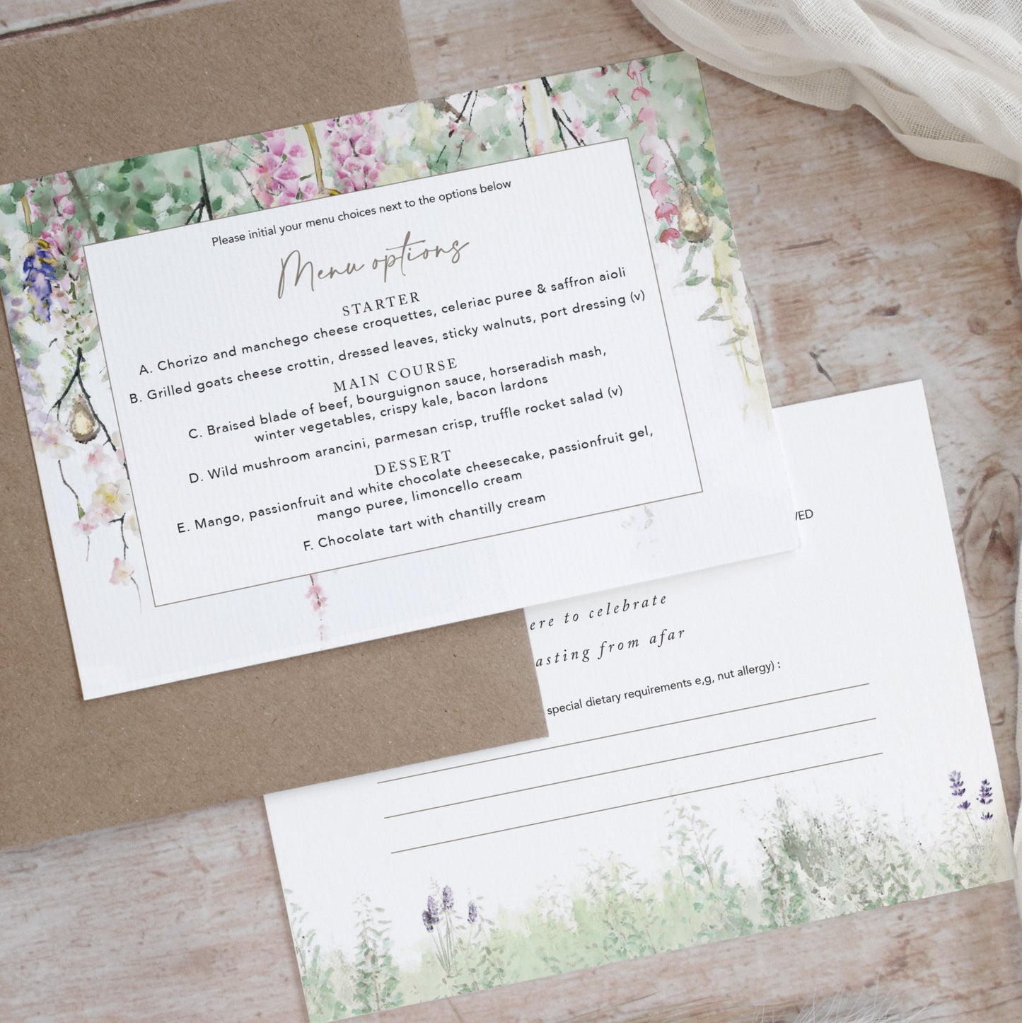 Whimsical Gatefold Wedding Invitation