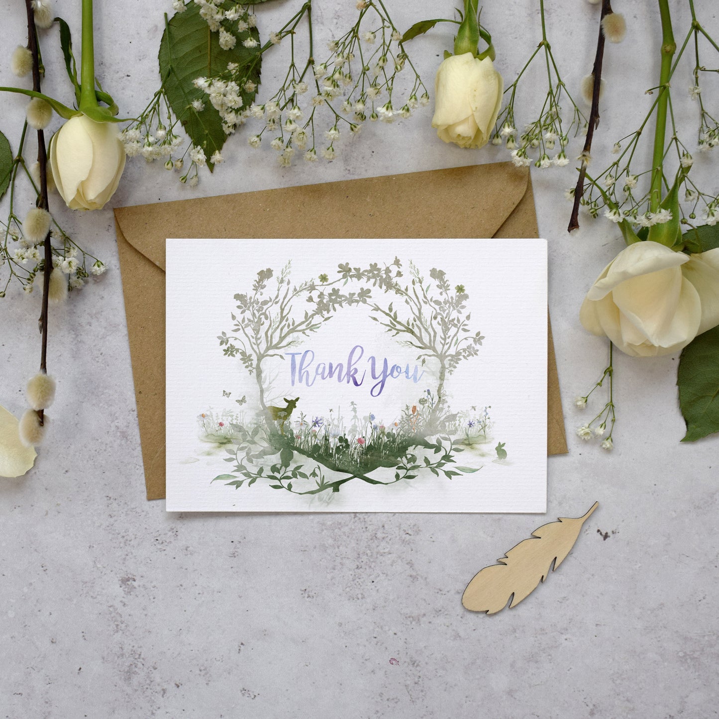 'Wildflower' Woodland Wedding Thank You Cards