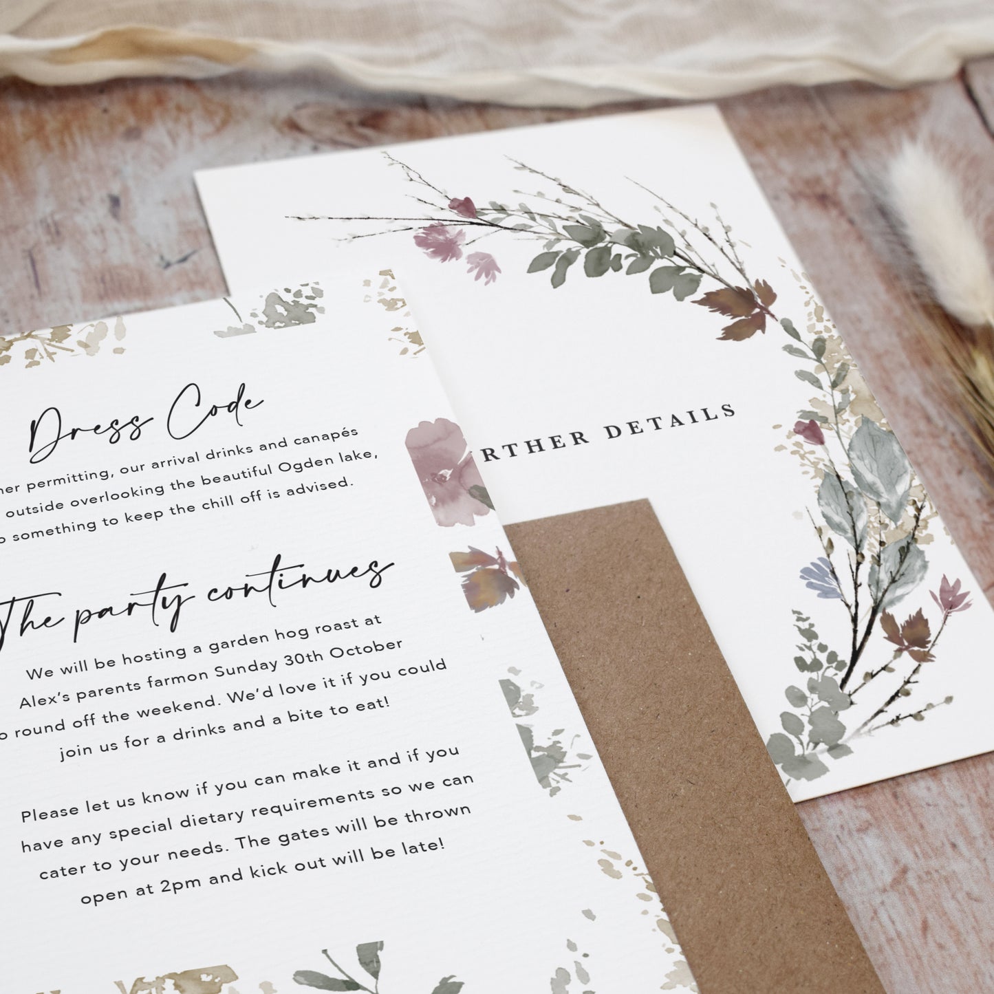 Autumnal Gatefold Wedding Invitation