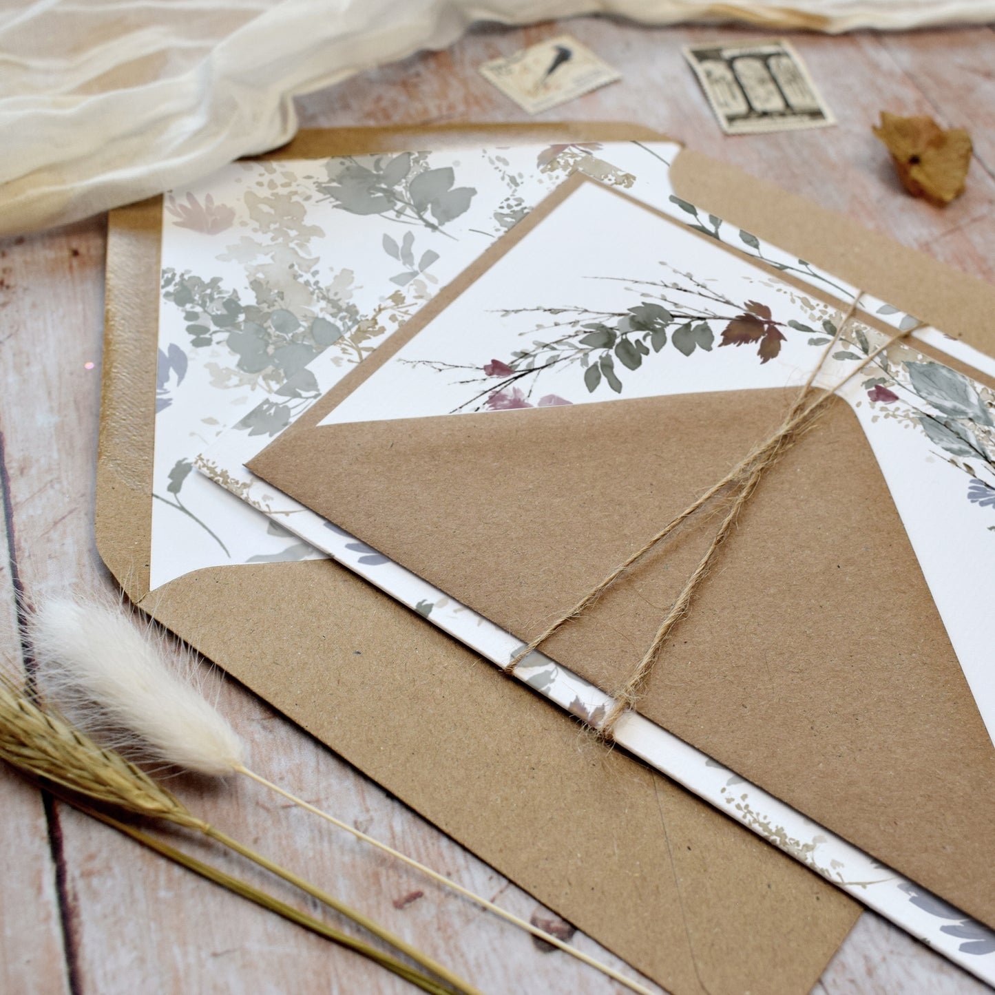Autumnal Gatefold Wedding Invitation