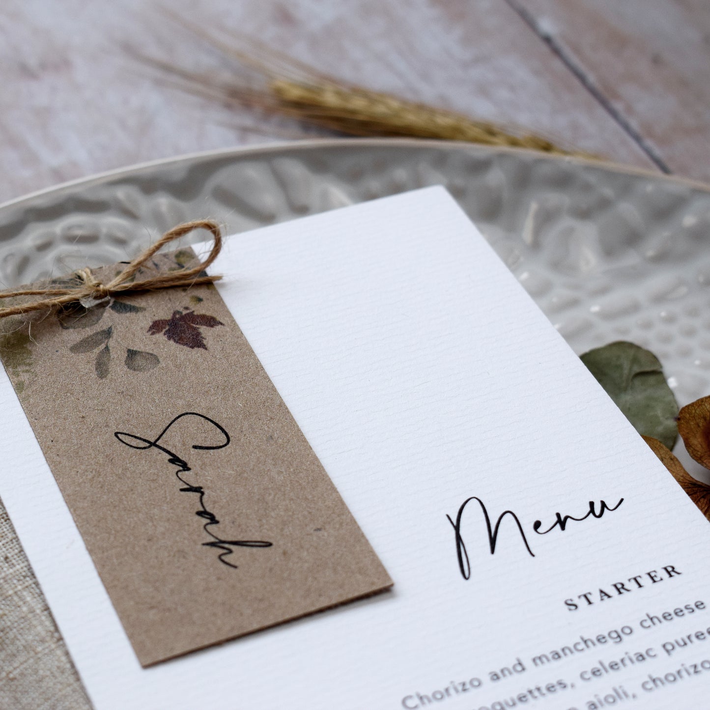 Autumn Wedding Menu Card