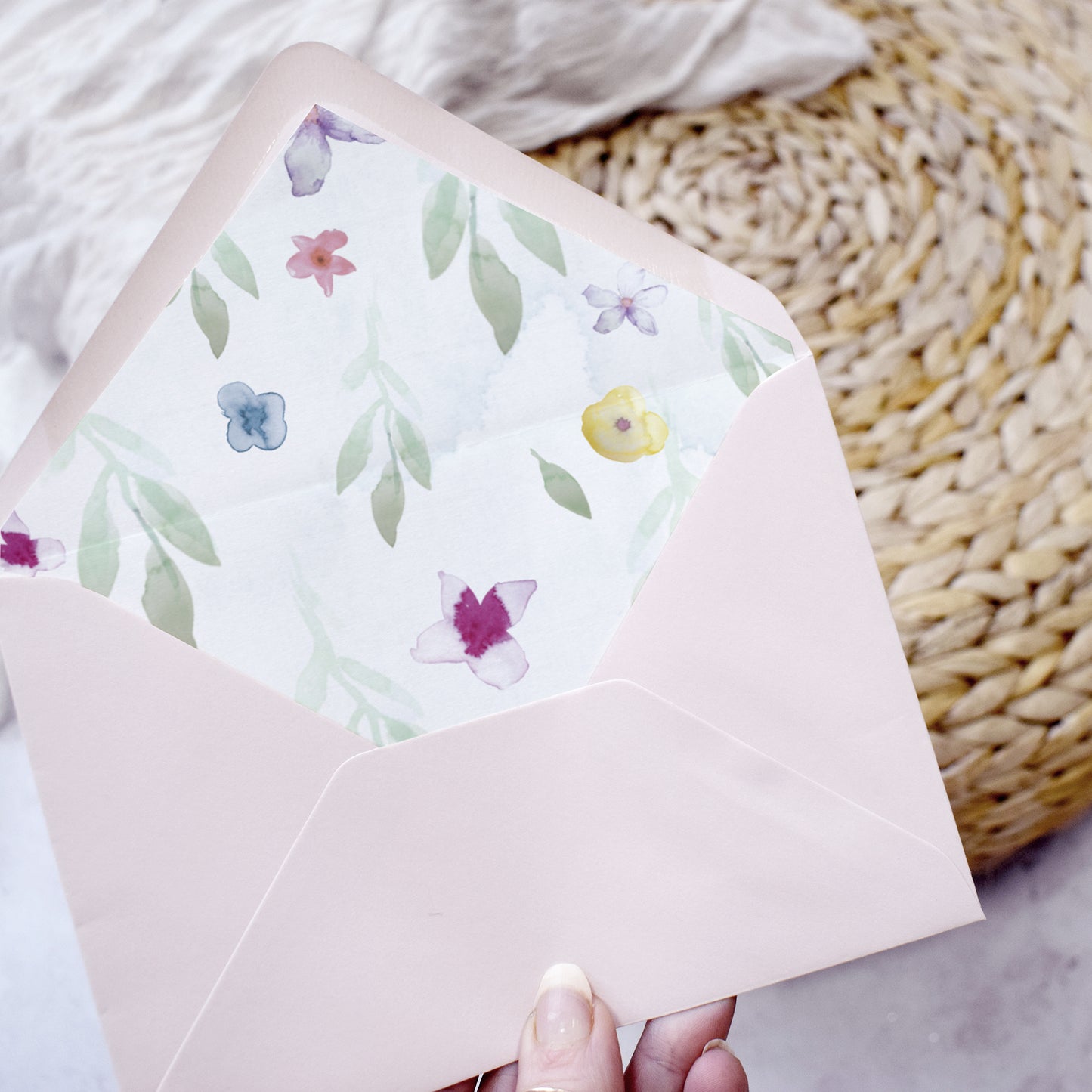 Flower Press 4 Fold Concertina Wedding Invitation