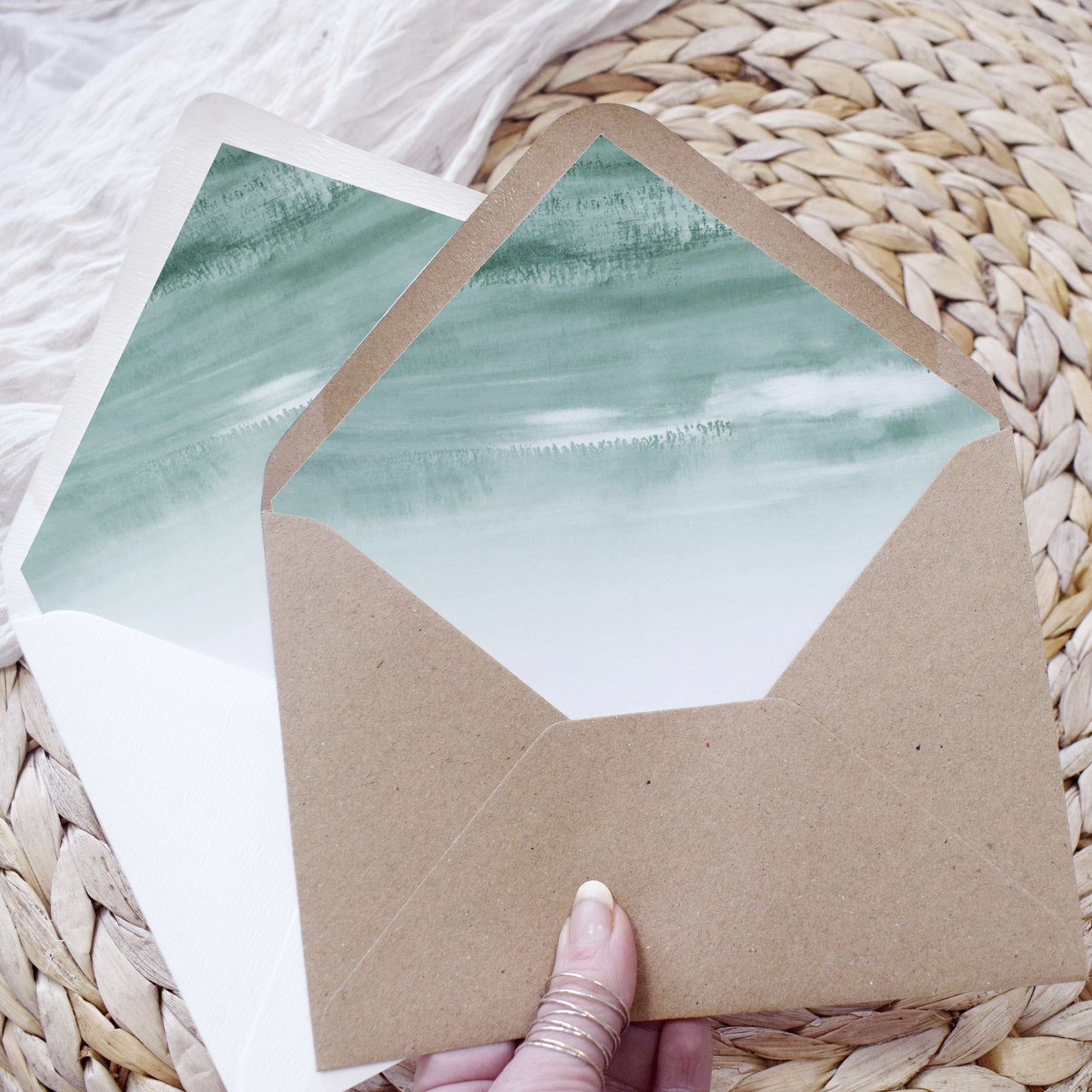 Greenery 3 Fold Concertina Wedding Invitation