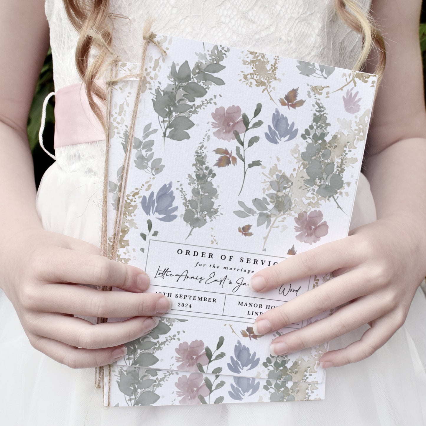 4 PAGE 'Autumnal' Wedding Order of Service Booklet