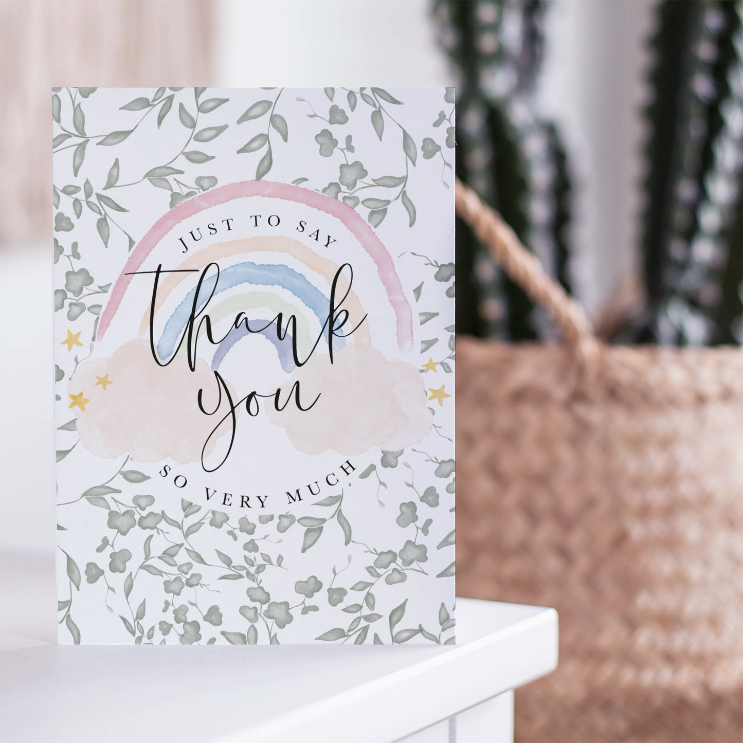 Rainbow Thank You Card - keyworker card UK