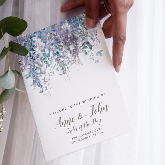 Whimsical Winter Wedding Order of the Day