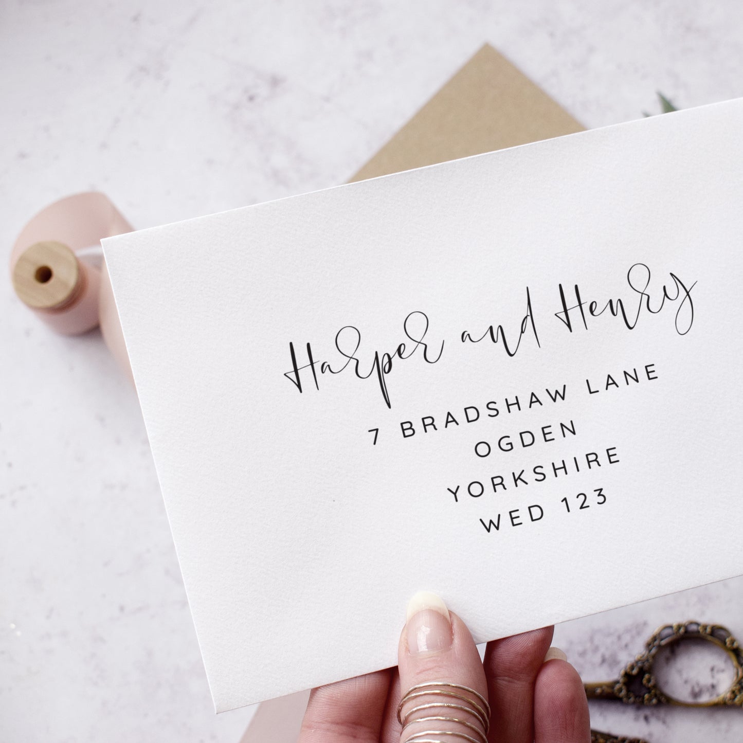 Personalised wedding envelopes