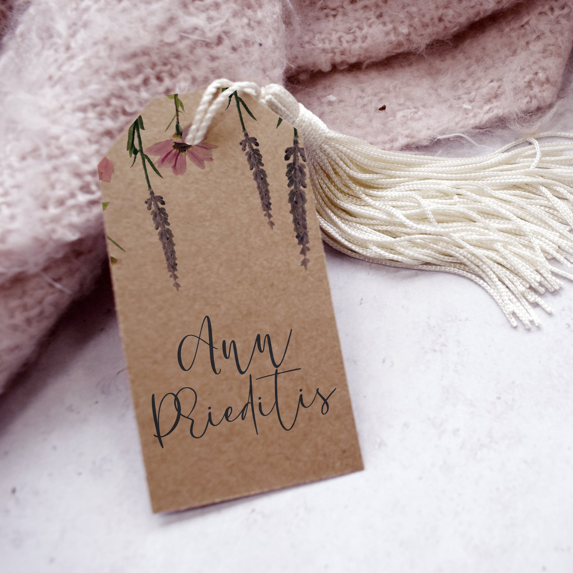 'Whisper Kraft' Personalised Wedding Favour Tags