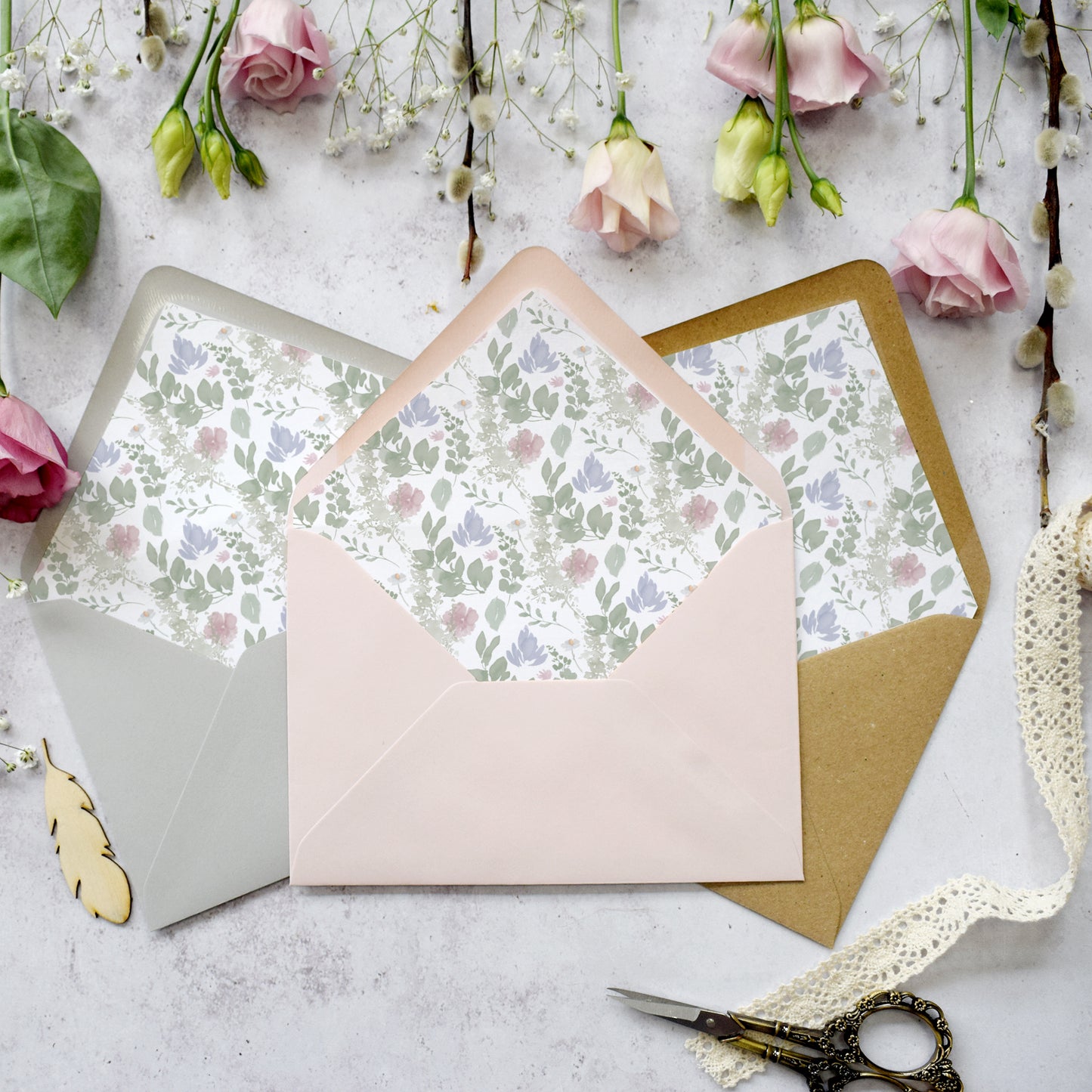 Wildflower Concertina Wedding Invitation