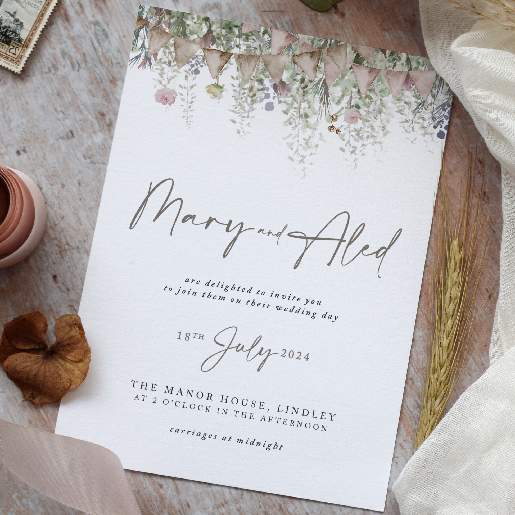 Rustic wedding invitations perfect for a barn wedding