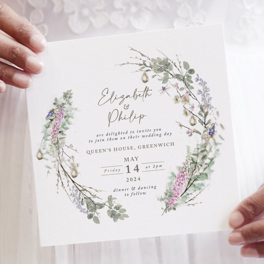 SAMPLE Flat square wedding invitation