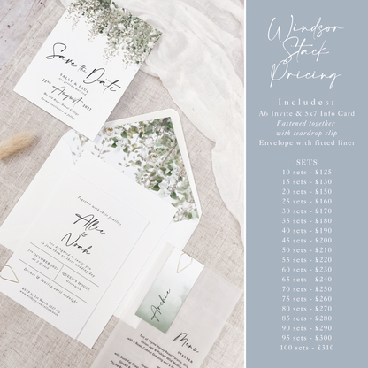 Whimsical Windsor Wedding Invitation Stack