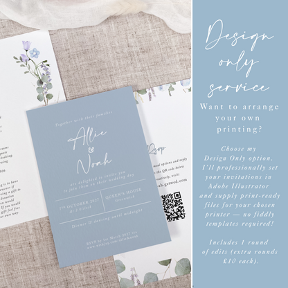 Periwinkle Wedding Invitation Stack