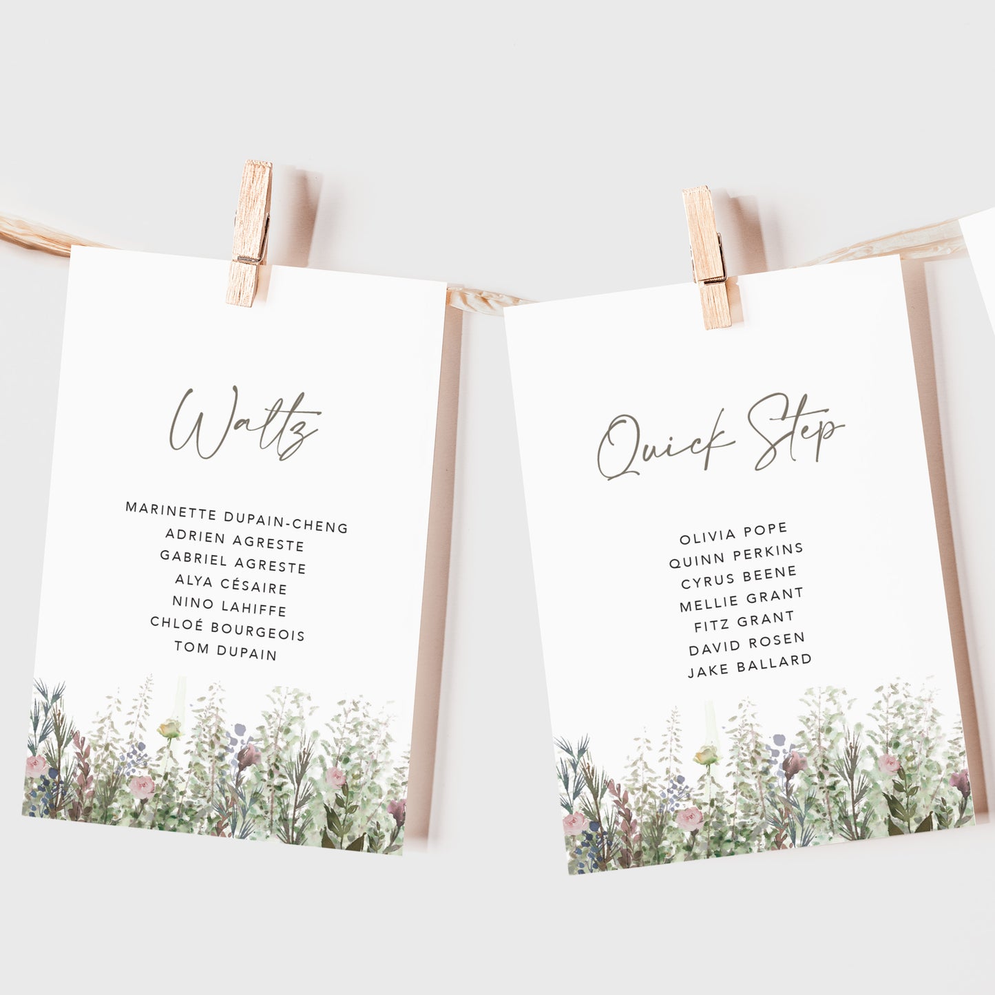 Whimsical Barn Wedding Seating Plan Cards