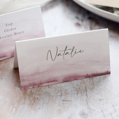 dusky pink wedding place cards