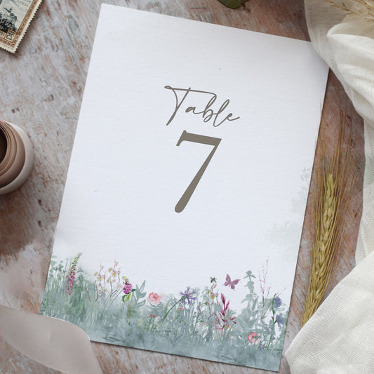 Secret Garden Wedding Table Number Cards