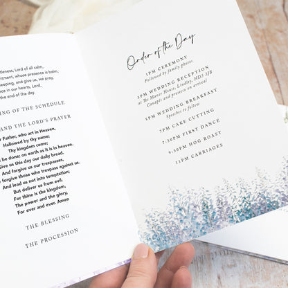 8 PAGE 'Whimsical Winter' Wedding Order of Service Booklet