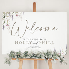 rustic wedding welcome sign